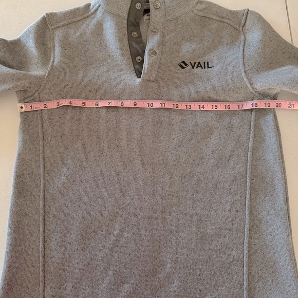 Storm Creek Overachiever Pullover “Vail” Logo Gray Sweater Fleece Men’s X-small - Picture 7 of 13
